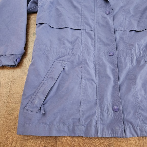 Vintage LL Bean Womens Petite Small Blue Hooded Jacket Lightweight 90s Classic - Picture 5 of 11